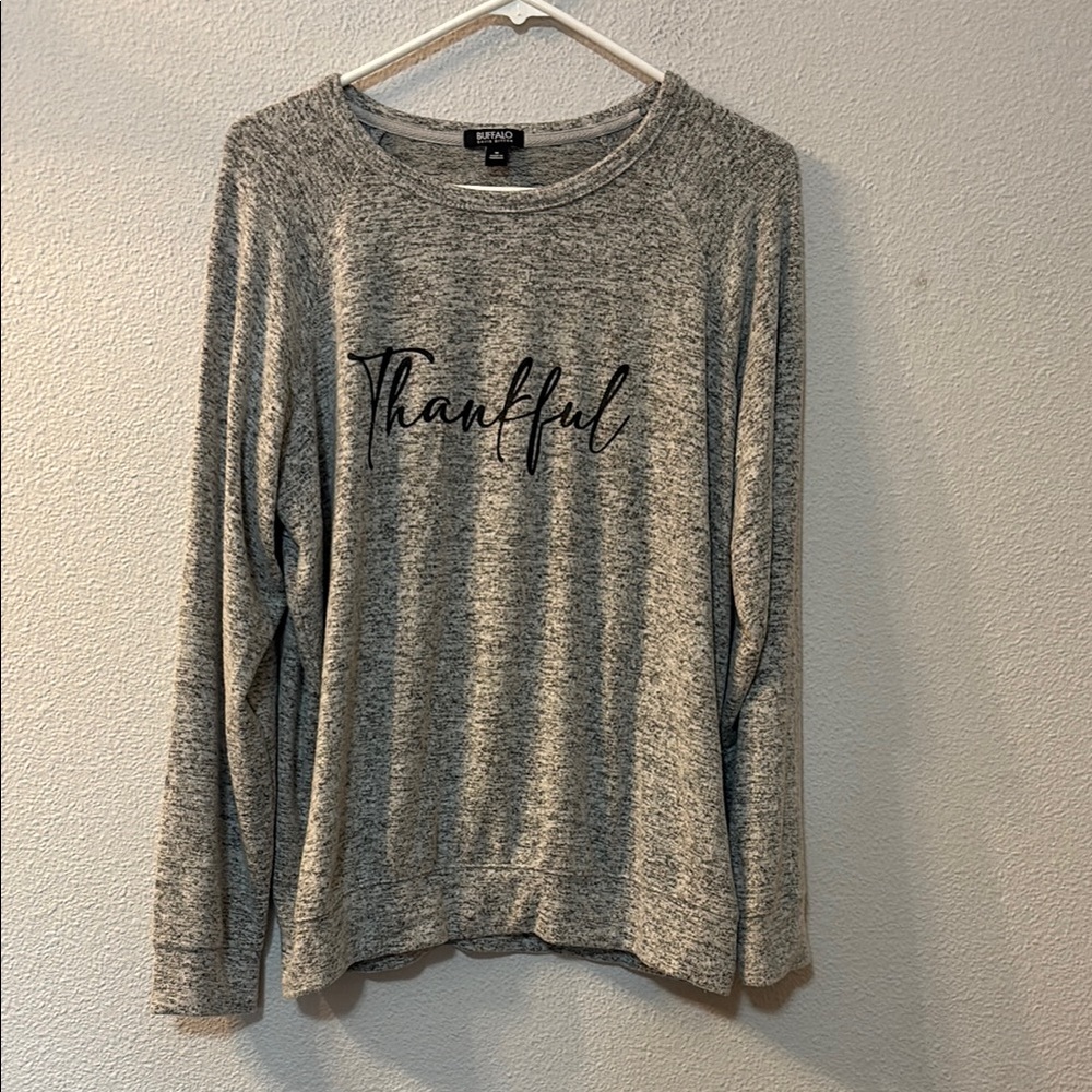 Buffalo David Bitton Gray Sweatshirt with Black Logo